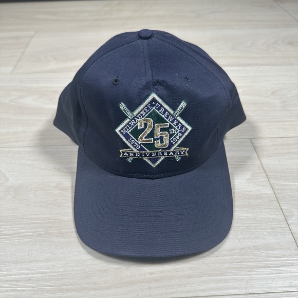 twins enterprise Other - Vintage 90s Milwaukee Brewers 25th Anniversary SnapBack MLB Retro Logo EUC Retro
